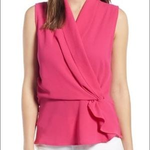 NWOT Halogen Draped Sleeveless V-Neck Blouse